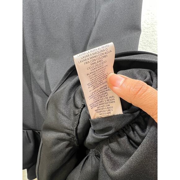 Nanette Lepore Black Tiered Ruffle Hem Off Shoulder Mini Dress Womens 8 - Picture 14 of 14